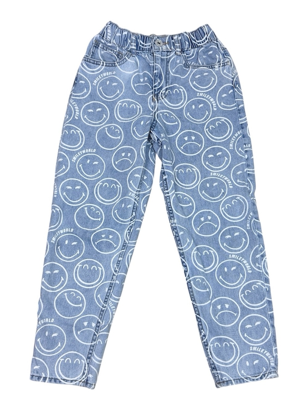 H&M x Smiley World Light Blue Denim Smiley Face Jeans